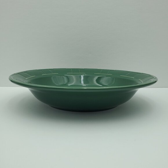 Longaberger Pottery Ivy Green 12" Pasta Serving Bowl Woven Traditions Dark Green - Picture 2 of 5